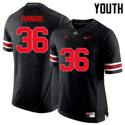 Youth Ohio State Buckeyes #36 Zach Turnure Black Nike NCAA Limited College Football Jersey Stability NNR1144MO